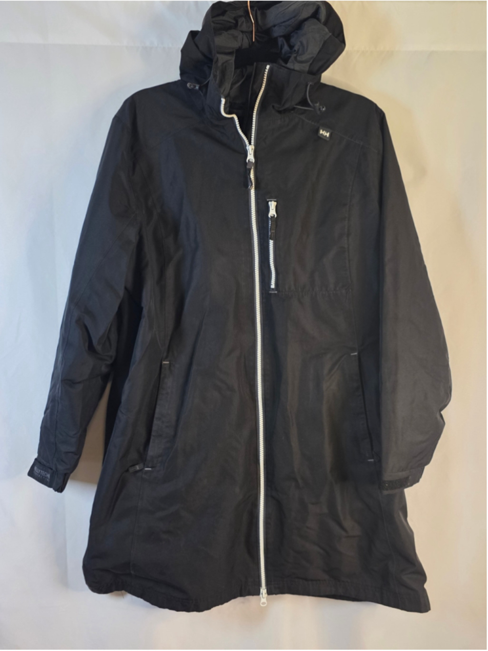 Women's Helly Hansen Black White Rain Jacket Size XL